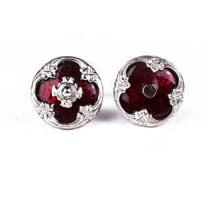 PENROSE CRIMSON, SILVER CUFF-LINK | MENS